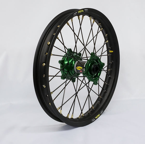 PRO-WHEEL WHEEL REAR 2.15X19 GREEN HUB BLK RIM/GLD SPOKE/GLD NIPPLE 24-2205244