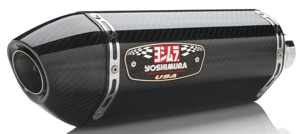 YOSHIMURA EXHAUST SIGNATURE R-77 SLIP-ON SS-CF-CF DUAL 11210E0220