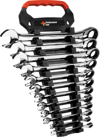 PERFORMANCE TOOL 12 PC SAE RATCHET WRENCH SET W30641