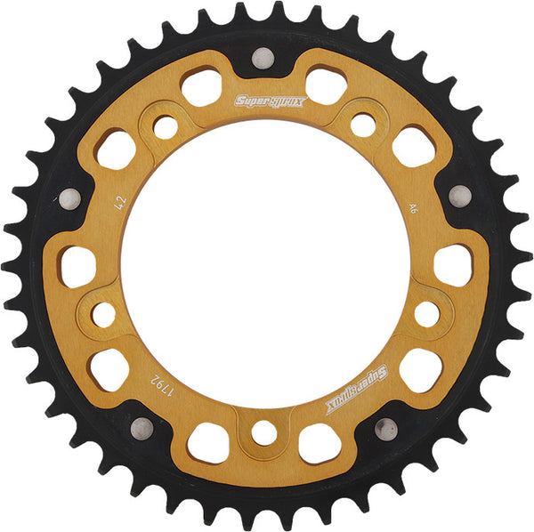 SUPERSPROX REAR STEALTH SPROCKET ALU/STL 42T-525 GLD SUZ/TRI RST-1792-42-GLD