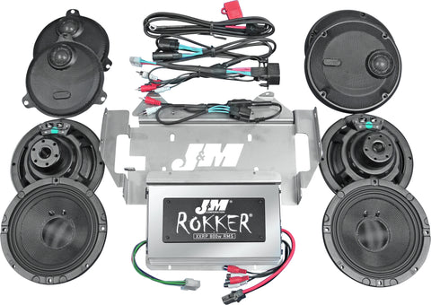 J&M ROKKER XXR 800W 4-SP/AMP KIT 14-20 FLHTCU XXRK-800SP4-14UL