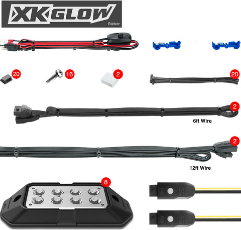 XK GLOW 8PC RGB ROCK LIGHT XK-ROCK-ADV