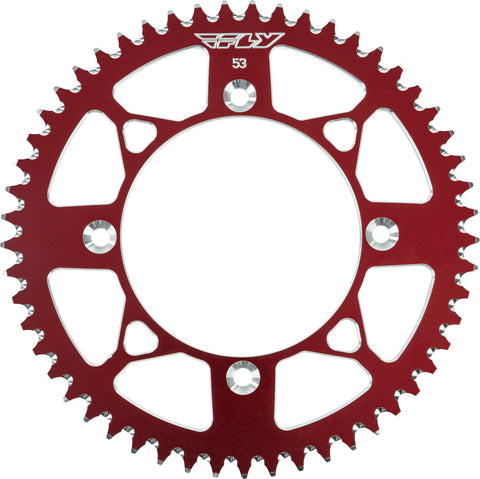 FLY RACING REAR SPROCKET ALUMINUM 53T-420 RED HON 201-53 RED
