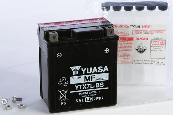 YUASA BATTERY YTX7L-BS MAINTENANCE FREE YUAM327BS