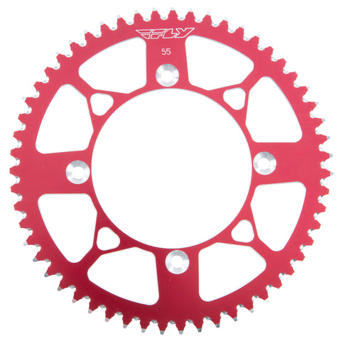 FLY RACING REAR SPROCKET ALUMINUM 55T-420 RED HON 201-55 RED