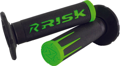 RISK RACING FUSION 2.0 MOTORCYCLE GRIPS GREEN 00286