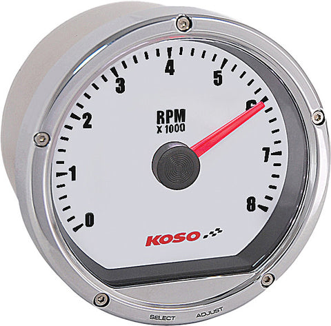 KOSO TNT TACHOMETER 8000 RPM CHROME CASING BA035102