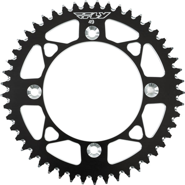 FLY RACING REAR SPROCKET ALUMINUM 49T-420 BLK HON 201-49 BLK