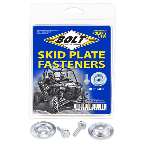 UTV SKID PLATE FASTENERS SKID PLATE WASHER/BOLT  10 EA RZR-SKDPLT