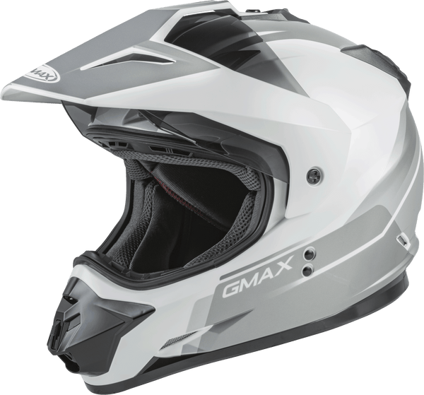 GMAX GM-11 DUAL-SPORT SCUD HELMET WHITE/GREY LG G1113246