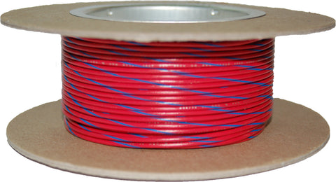 NAMZ CUSTOM CYCLE PRODUCTS #18-GAUGE RED/BLUE STRIPE 100' SPOOL OF PRIMARY WIRE NWR-26-100