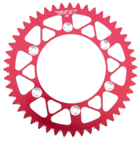FLY RACING REAR SPROCKET ALUMINUM 48T-520 RED HON 225-48 RED