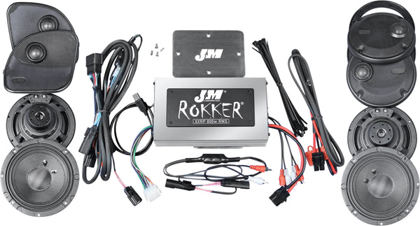 J&M ROKKER XXR 800W 4-SP/AMP KIT 16-20 FLTR ULTRA XXRK-800SP4-16RU