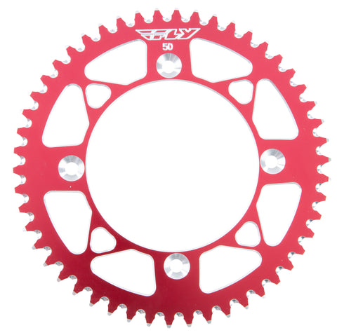 FLY RACING REAR SPROCKET ALUMINUM 50T-420 RED HON 201-50 RED