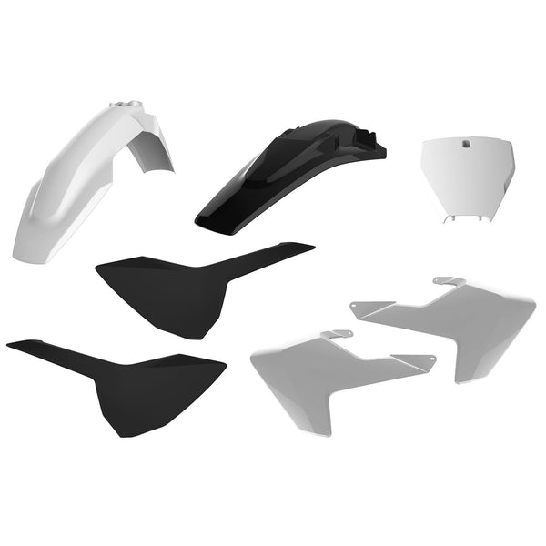 POLISPORT PLASTIC BODY KIT WHITE/BLACK 90828