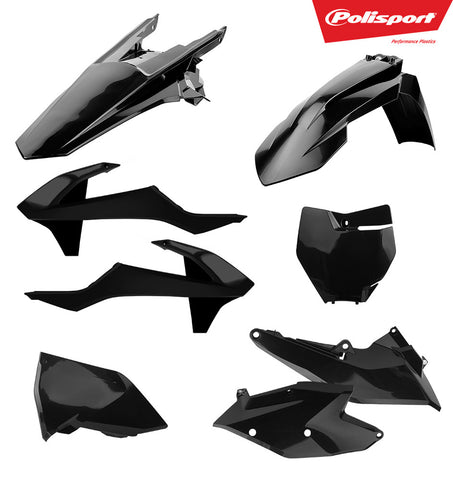 POLISPORT PLASTIC BODY KIT BLACK 90709