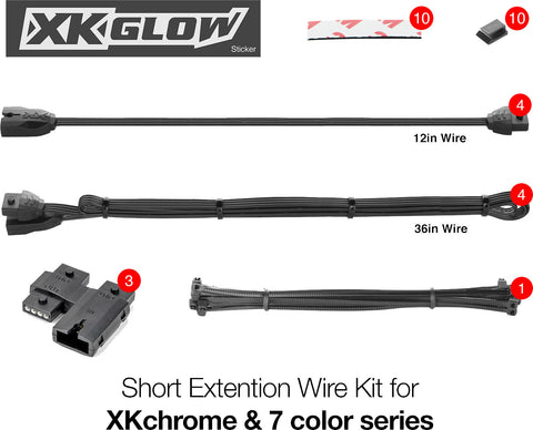 XK GLOW MOTO EXTENSION WIRE KIT XK-4P-WIRE-KIT-MOTO