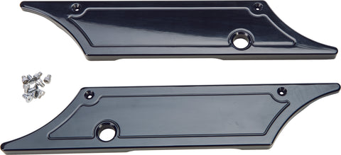 PRO ONE SADDLE BAG LATCH COVERS 93-13 SMOOTH BLK 104710B