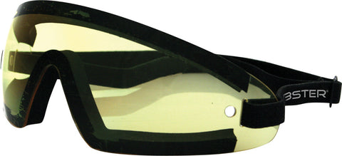 BOBSTER WRAP AROUND SUNGLASSES BLACK W/YELLOW LENS BW201Y