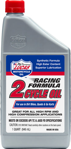 LUCAS RACING 2-CYCLE OIL 1QT 12/CASE 10828