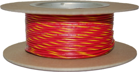 NAMZ CUSTOM CYCLE PRODUCTS #18-GAUGE RED/YELLOW STRIPE 100' SPOOL OF PRIMARY WIRE NWR-24-100