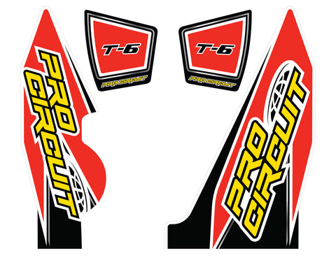 PRO CIRCUIT T-6 WRAP/END CAP DECALS YZ250F REPLACEMENT MUFFLER STICKERS DC14T6-YZ250F