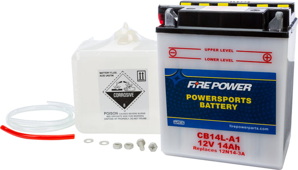 FIRE POWER BATTERY W/ACID CB14L-A1 12V HEAVY DUTY CB14L-A1