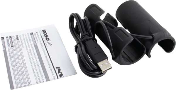 KOSO X-CLAWS HEATED GRIPS CLAMP-ON SLEEVE USB BLACK AX120000