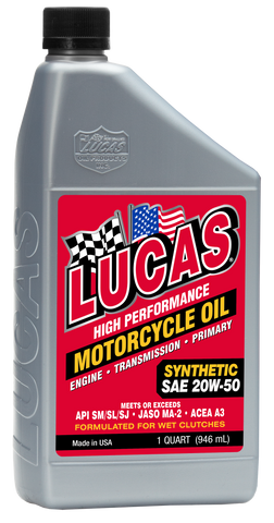 LUCAS SYNTHETIC HIGH PERFORMANCE OIL 20W-50 1QT 10702