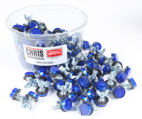 CHRIS PRODUCTS MINI-REFLECTORS BLUE 150/PK CH150B