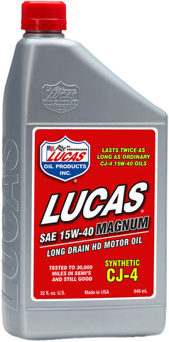 LUCAS SYNTHETIC HIGH PERFORMANCE OIL 15W40 1QT 10298