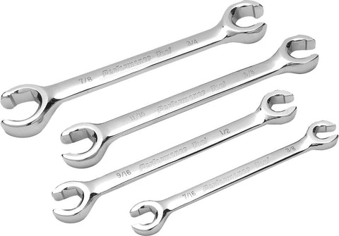 PERFORMANCE TOOL 4 PC SAE FLARE NUT WRENCH SET W30430