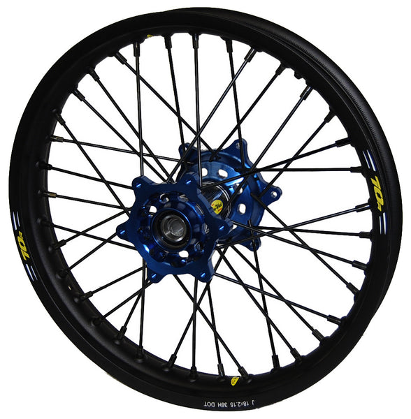 PRO-WHEEL WHEEL REAR 2.15X19 BLUE HUB BLK RIM/GLD SPOKE/BLK NIPPLE 24-5923242