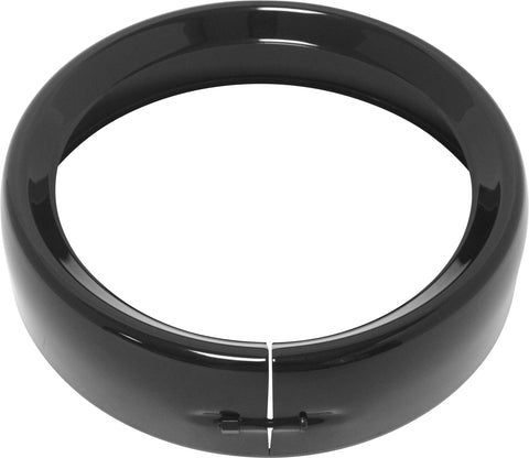 HARDDRIVE FRENCHED HEADLIGHT TRIM RING BLACK 7 CLAMP STYLE 38-049GB