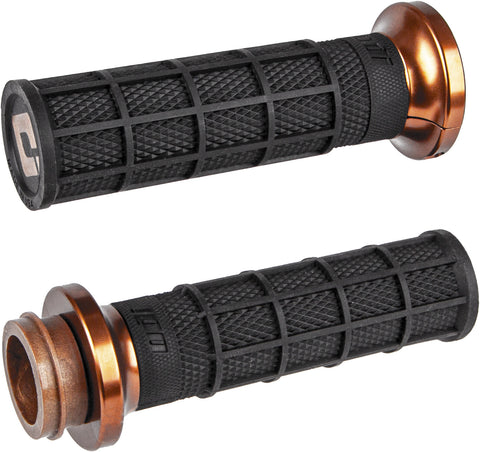 ODI LOCK ON WAFFLE STYLE GRIPS BLK/BRONZE FOR CABLE THROTTLE V31HCW-BZ-Z