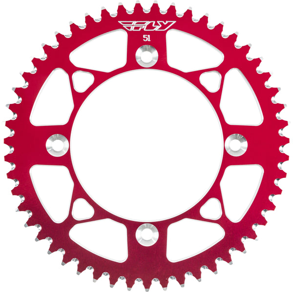 FLY RACING REAR SPROCKET ALUMINUM 51T-420 RED HON 201-51 RED