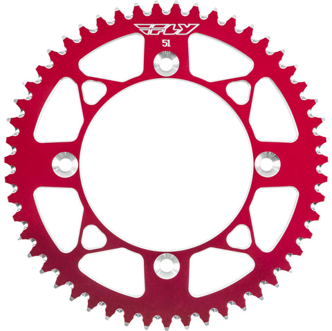 FLY RACING REAR SPROCKET ALUMINUM 51T-420 RED HON 201-51 RED