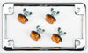 CHRIS PRODUCTS LICENSE PLATE FRAME W/4 AMBER REFLECTORS CHROME 0601