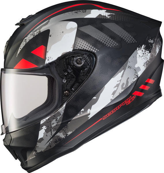 SCORPION EXO EXO-R420 FULL-FACE HELMET DISTILLER BLACK/RED 2X 42-1527