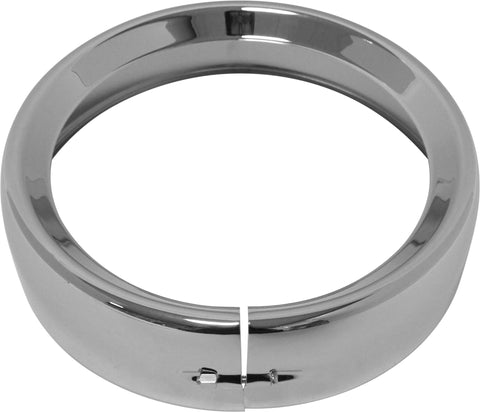 HARDDRIVE FRENCHED HEADLIGHT TRIM RING CHROME 7 CLAMP STYLE 38-049
