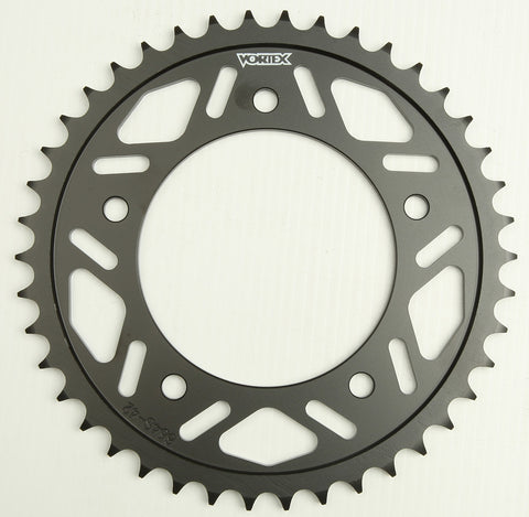 VORTEX REAR SPROCKET STEEL 42T-525 BLK YAM 654S-42